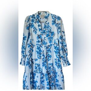 Sail to Sable Blue and White Floral Dress